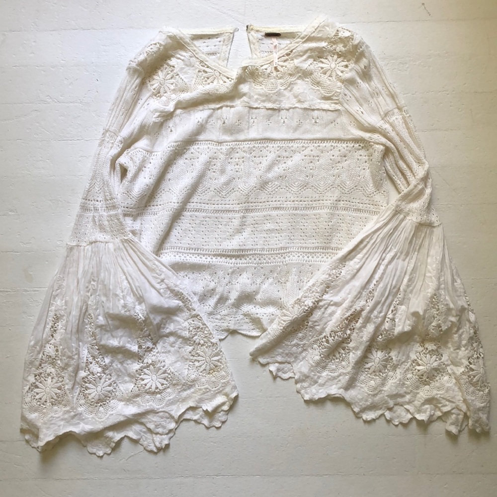 Free People Blouse with Bell Sleeves